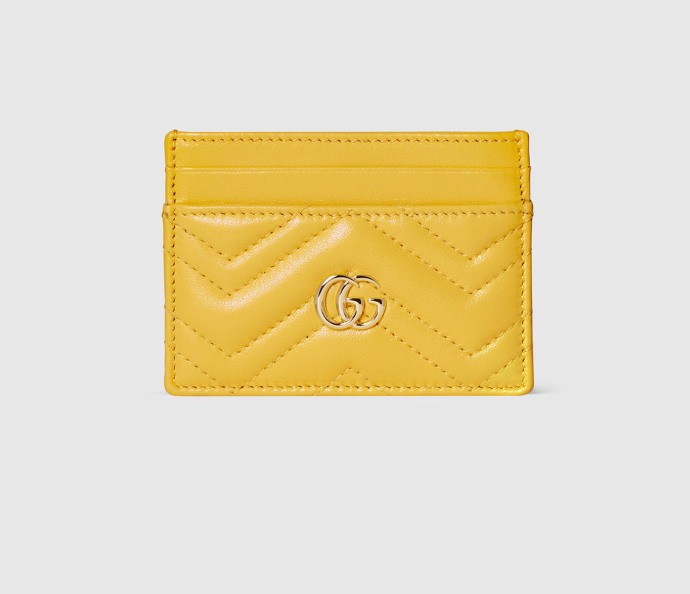 7308 - Gucci GG Marmont Card Case in Yellow - New in Box